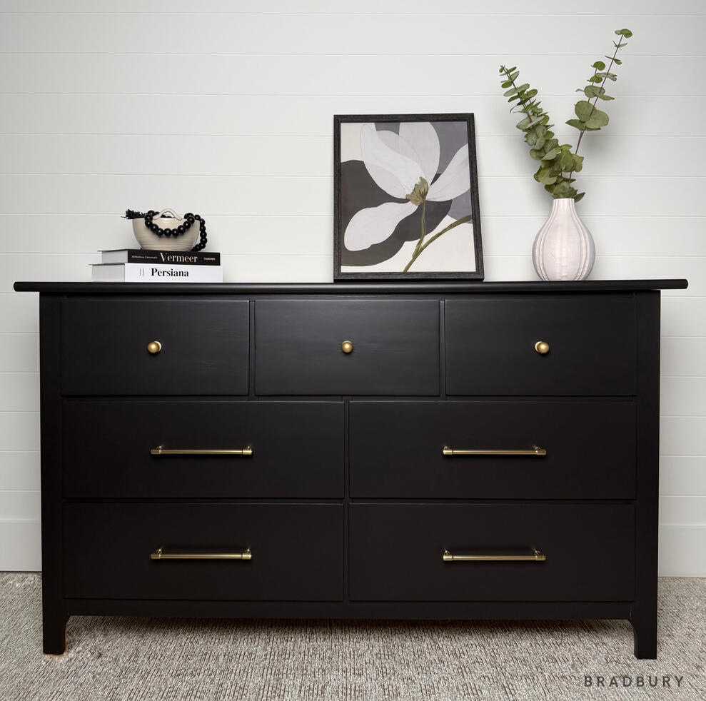 "Stanley dresser, finished in Caviar"
